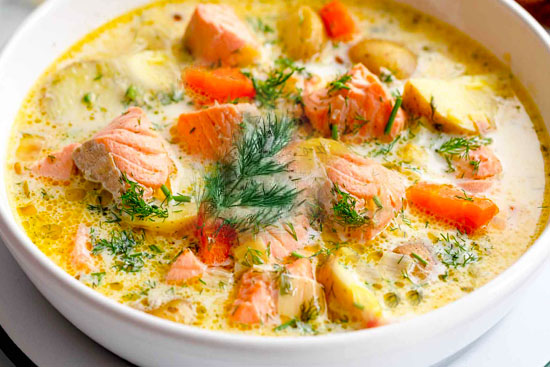 Finnish salmon soup 