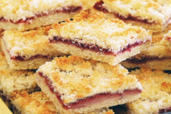 Raspberry coconut squares  