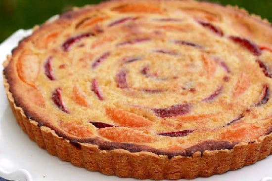 Apricot and plum tart 