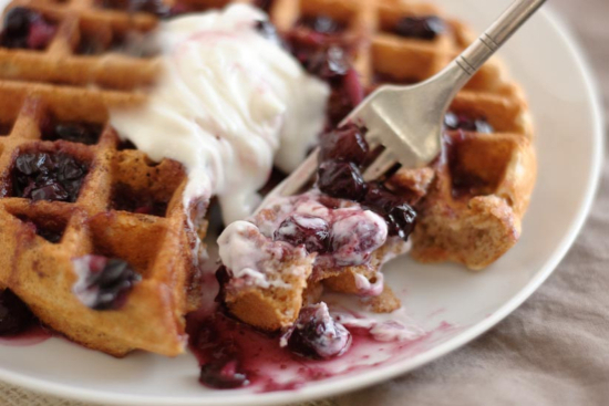 Buttermilk blueberry waffles 