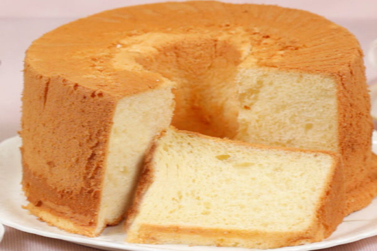 Orange chiffon cake with orange fluff icing 