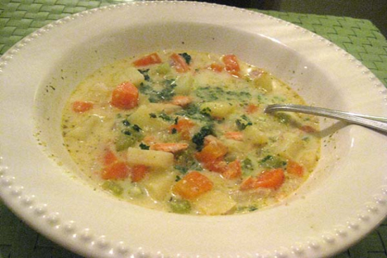 Smoked trout chowder 