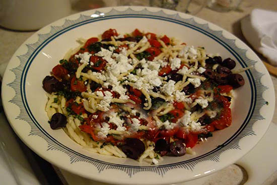 Spaghetti with Roasted Cherry Tomato Sauce and Basil 