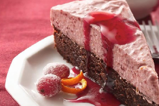 Chocolate cranberry mousse pie 