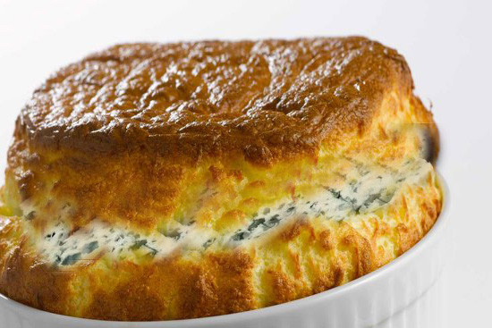 Blue cheese and walnut soufflés 