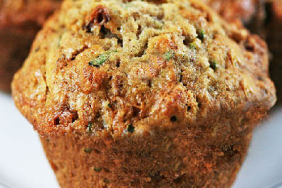 Carrot muffins with zucchini and pineapple 