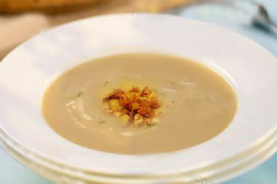 Celery chestnut and apple soup 