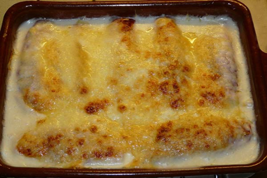 Belgian endive ham and cheese au gratin 