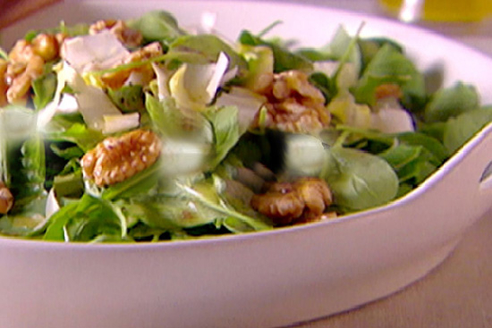 Fall greens with walnuts feta and walnut vinaigrette 