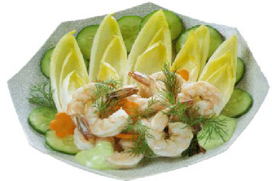 Shrimp salad with belgian endive - A recipe by wefacecook.com