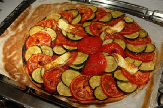 Tomato zucchini pie 