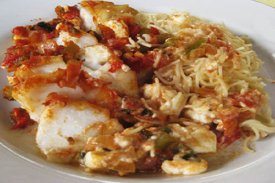 Baked cod greek-style - A recipe by wefacecook.com