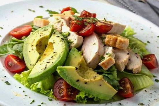Chicken salad and avocados 