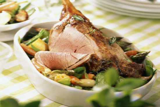 Leg of baby lamb nicoise 