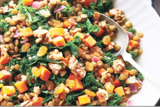 Stewed Kale and Lentils 