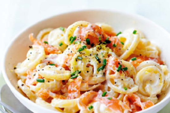 Creamed fettuccine with smoked salmon - A recipe by wefacecook.com