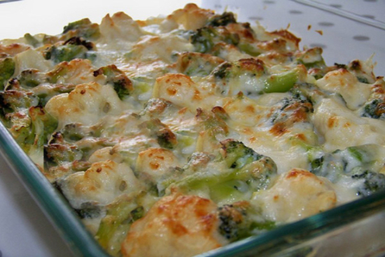 Broccoli cauliflower gratin 