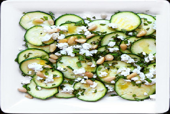 Zucchini carpaccio salad 