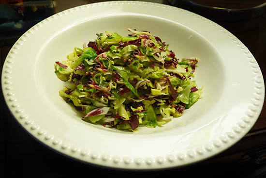 Brussels Sprout and radicchio Slaw 