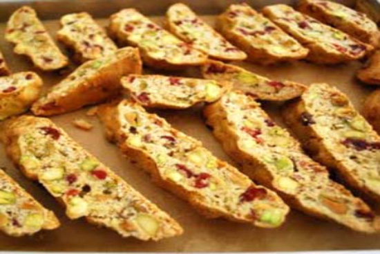 Cranberry pistachio biscotti 