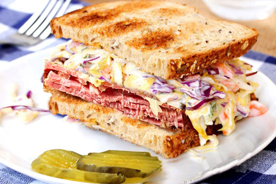 Corned beef and slaw sandwich 