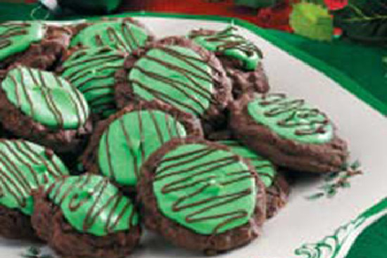 Chocolate peppermint shortbread cookies 
