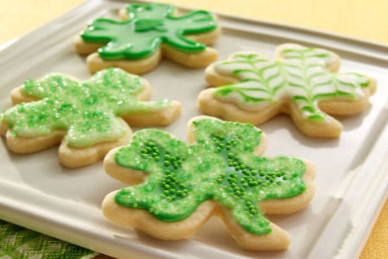 Shamrock Four-Leaf clovers cookies 