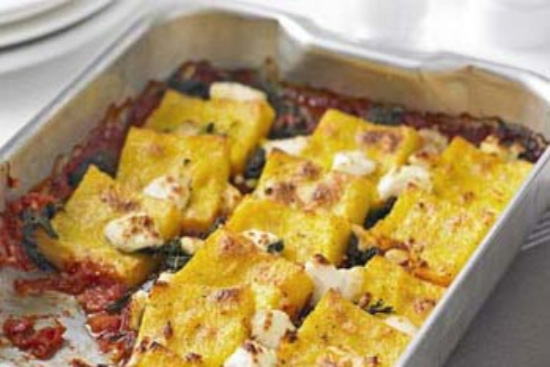 Baked polenta with fontina and gorgonzola - A recipe by wefacecook.com