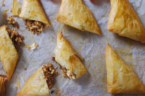 Tomato-feta phyllo kisses 