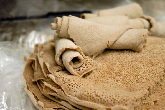 Ethiopian injera pancake 