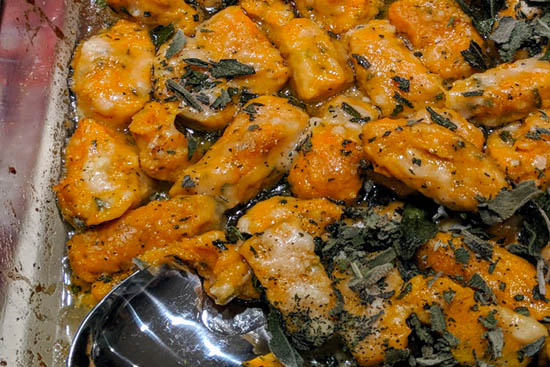 Sweet potato gnocchi with sage and brown butter 