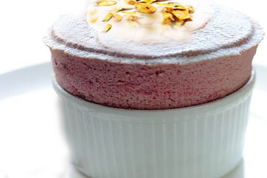 Chocolate-raspberry soufflé 