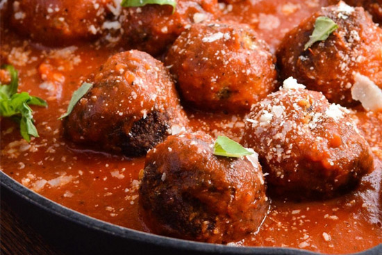 Eggplant meatballs in marinara 