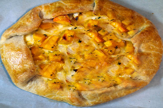 Butternut squash and caramelized onion flatbread 