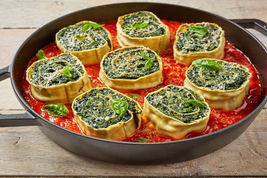 Rotolo di spinaci - spinach and ricotta lasagne roll-ups 