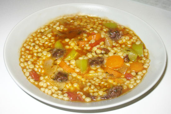 Berkoukech soup 