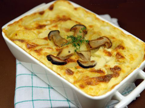 Porcini mushroom gratin 