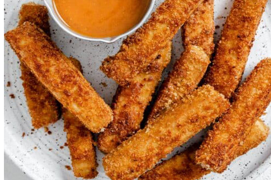 Coconut tofu fingers with spicy plum sauce - A recipe by wefacecook.com