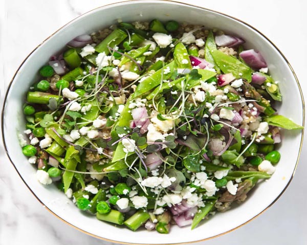 Quinoa green peas and feta  salad - A recipe by wefacecook.com