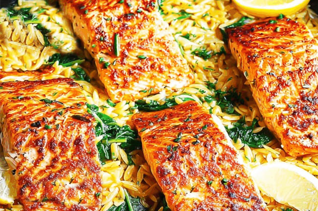 salmon-with-orzo-and-spinach